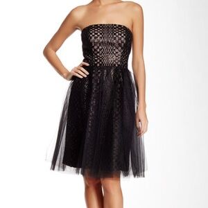 Vera Wang Strapless Tulle Ballerina Skirt Dress